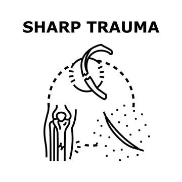 Sharp trauma concept with bone fracture and skin cut Stock Illustration
