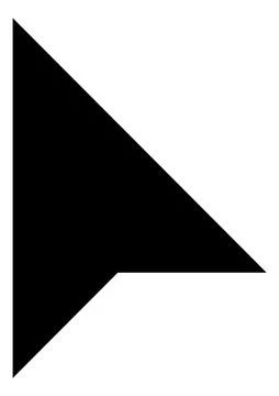 Sharp triangle arrowhead icon. Black web pointer 스톡 일러스트