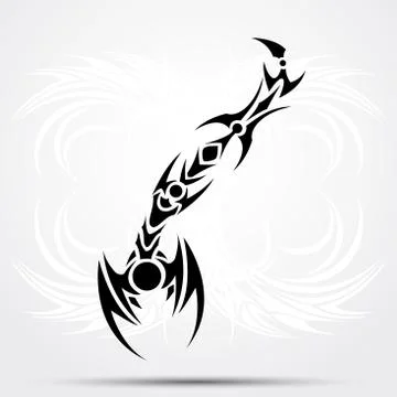 Sharp tribal tattoo Stock Illustration