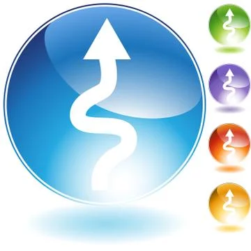 Sharp turn crystal icon Stock Illustration