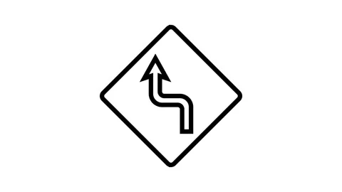 Sharp turns curves car driving obstacles line icon animation Stock Footage 326124529