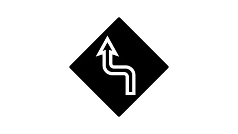 Sharp turns curves car driving obstacles glyph icon animation Stock Footage 326143949