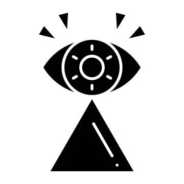 Sharp Vision Glyph Icon Stock Illustration