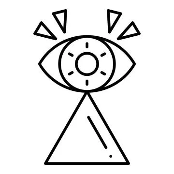 Sharp Vision Line Icon Stock Illustration