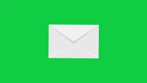 A sharp white mail icon on a green screen for messaging. Stock Footage 299045421
