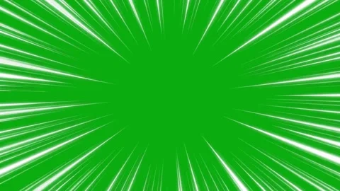 Sharp white radial comic burst lines animated on green screen motion dash Stock Footage 335218158