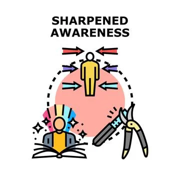 Sharpened awareness concept for personal growth Stock Illustration