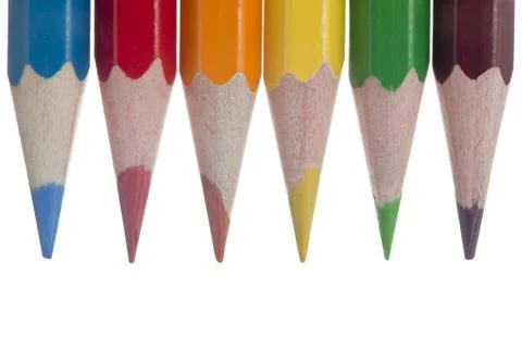 Sharpened colored pencils Stock Photos