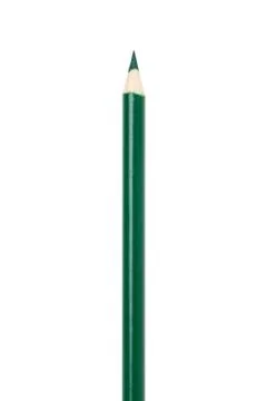 Sharpened green pencil crayon Stock Photos