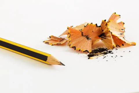 Sharpened Pencil with shavings Stock Photos