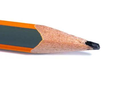 Sharpened pencil tip rests on pristine white surface Fotos Stock