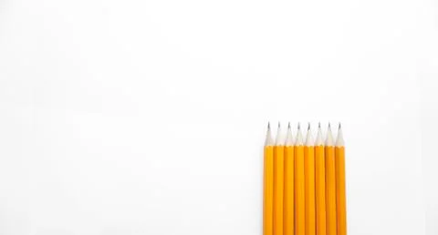 Sharpened pencils are on a white background photo Stock Photos