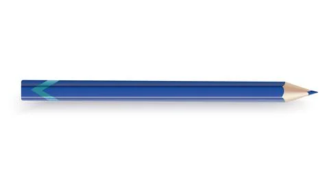 Sharpened wooden pencil with graphite rod. Color cartoon icon. Realistic Stock Illustration