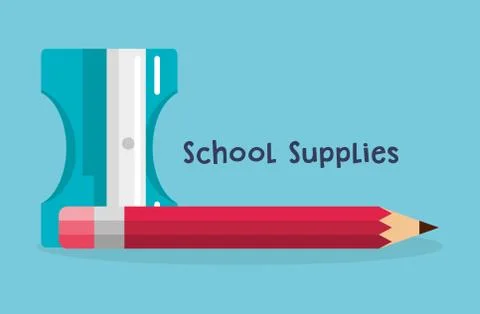 Sharpeneer and pencil supplies Stock Illustration