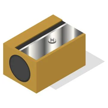 Sharpener icon. Isometric of sharpener for pencil vector icon for web design  Stock Illustration