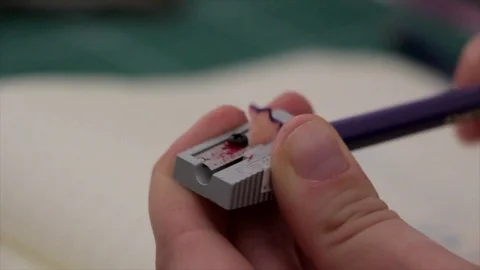 Sharpener pencil school education Stock Footage 98676825