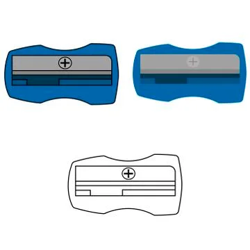 Sharpener pencil set. Isolated illustration Stock Illustration