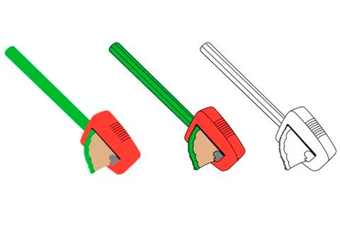 Sharpener pencil set. Isolated illustration Stock Illustration