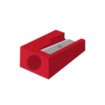 Sharpener for pencils icon, flat, cartoon style. Isolated on white background Stock Illustration
