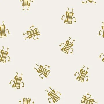 Sharpener school character glyph seamless pattern 스톡 일러스트