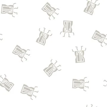 Sharpener school character glyph vector seamless pattern Stock Illustration