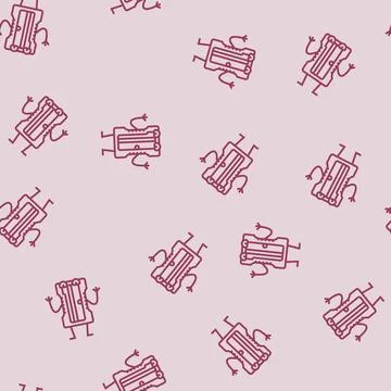 Sharpener school character line seamless pattern 스톡 일러스트