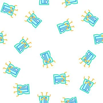 Sharpener school character vector seamless pattern Stock Illustration