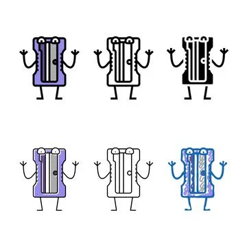 Sharpener simplified school character color icon vector Stock Illustration