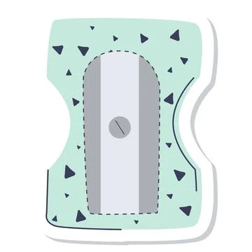 Sharpener vector cartoon sticker on the white background Stock Illustration