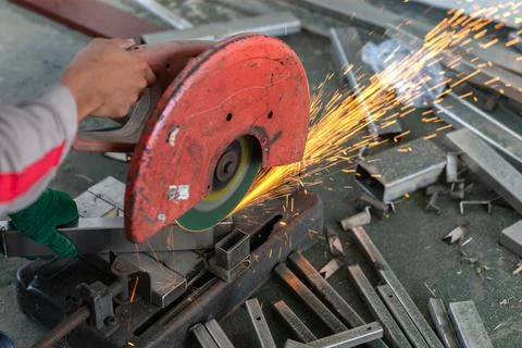 Sharpening and cutting stainless machine. Stock Photos