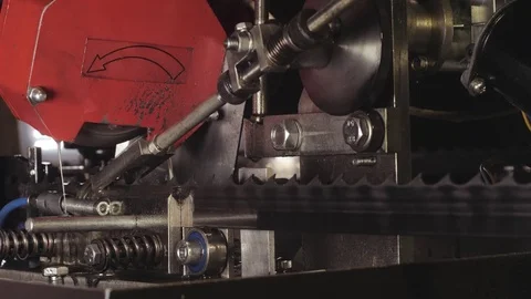 Sharpening bandsaw closeup Stock Footage 85068613
