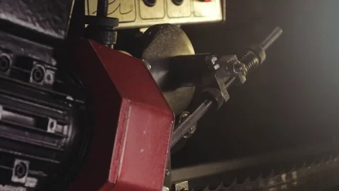 Sharpening bandsaw closeup Stock Footage 85068672