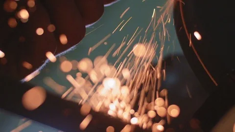 Sharpening a chisel Stock Footage 83496332