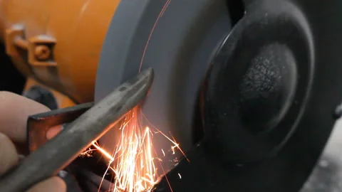 Sharpening The Cutter On The Machine Video stock 136747198