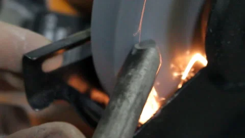 Sharpening The Cutter On The Machine Stock Footage 136749453
