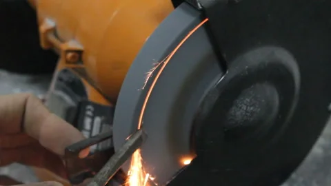 Sharpening The Cutter On The Machine Stock Footage 137405561