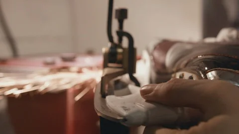 Sharpening Ice Skate Stock Footage 96111405