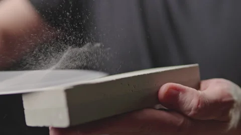 Sharpening knife Close view of hands 스톡 동영상 329095107