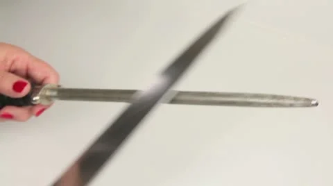 Sharpening Knife Stock Footage 10892290