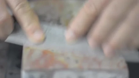 Sharpening  a knife Stock Footage 159339945