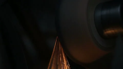 Sharpening a knife on a paper cutter 库存影片 126700094
