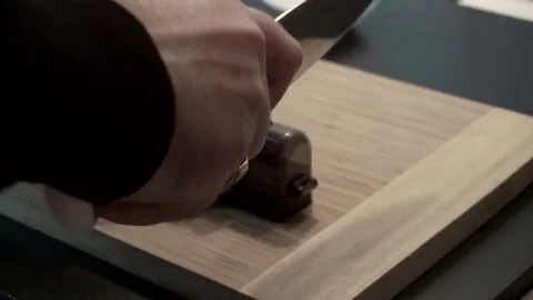 Sharpening knife with sharpener Stock Footage 72959985