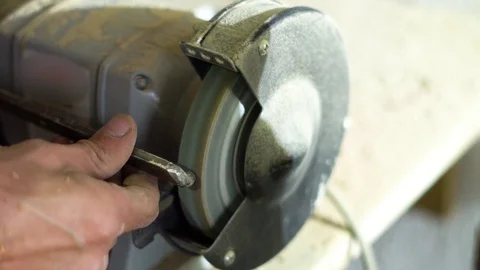 Sharpening lathe cutter on the machine Stock Footage 82894911