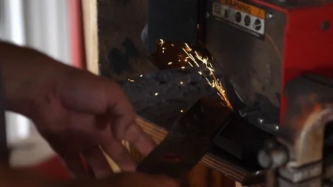 Sharpening lawn mower blades Stock Footage 115520848