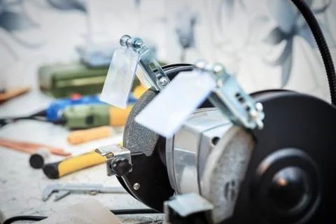 Sharpening machine and tools Fotos de archivo