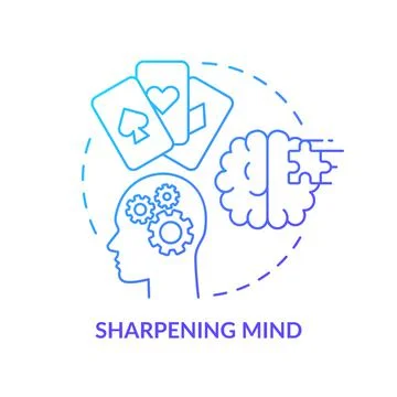 Sharpening mind blue gradient concept icon Stock Illustration