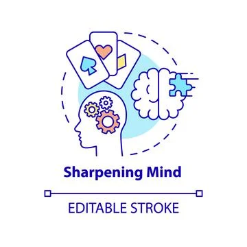 Sharpening mind concept icon Stock Illustration