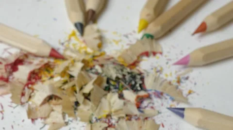 Sharpening pencil blue, 4k Stock Footage 61492503