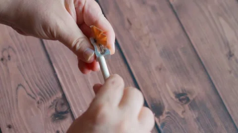 Sharpening pencil with pencil sharpener Stock Footage 285131522