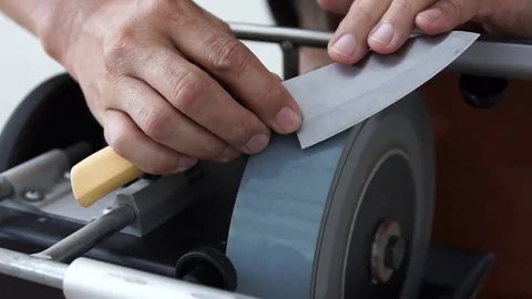 Sharpening a Santoku Stock Footage 76181600